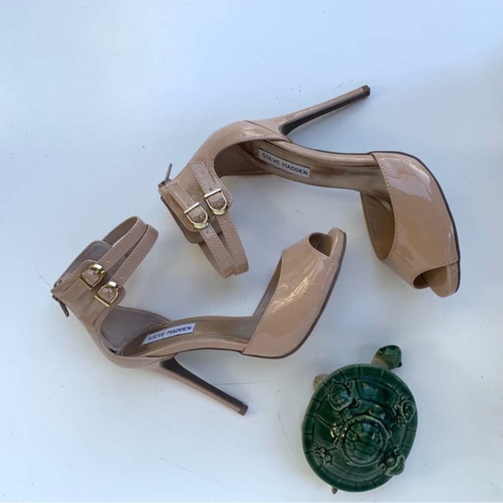 GUC‎ Steve Madden Nude High Heel Sandals, Maira Model, open toe, double ankle, 9